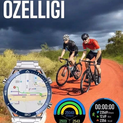 Akıllı Saat Yeni Nesil 2024 Model Metal Kordonlu Bluetooth Bağlantılı