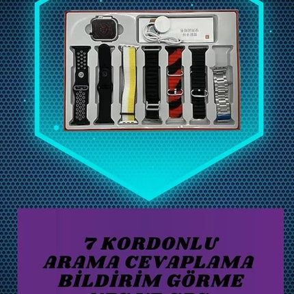 Kulak Üstü P9 Kablosuz Bluetooth Kulaklık ve 7 Kordonlu Akıllı Saat