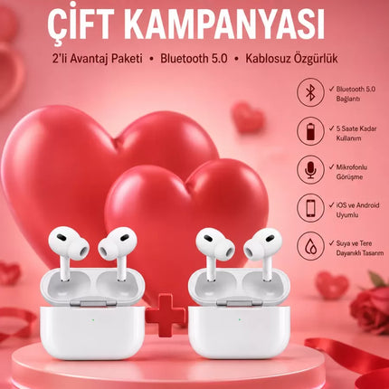 Sevgiliye Hediye Çift Kulaklığı Yeni Nesil Pro Kulaklık Sevgililer Gününe Özel Kampanya