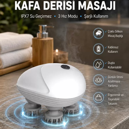 Derin Masaj Sağlayan Elektrikli Kafa Masaj Aleti