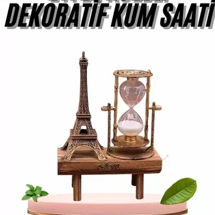 Paris Eyfel Kulesi Hediyelik Eyfel Retro Kum Saati Dekoratif Eşya