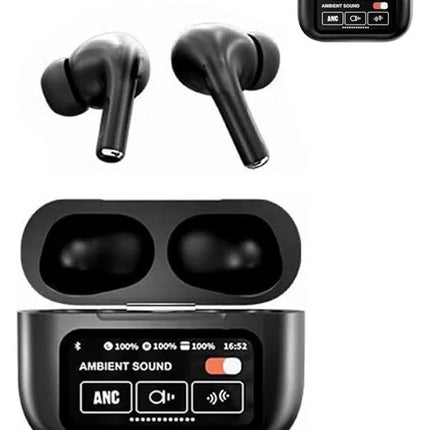 Yeni Nesil ANC Özellikli Çağrı Cevaplayan Dokunmatik Ekranlı Bluetooth Kulaklık Siyah