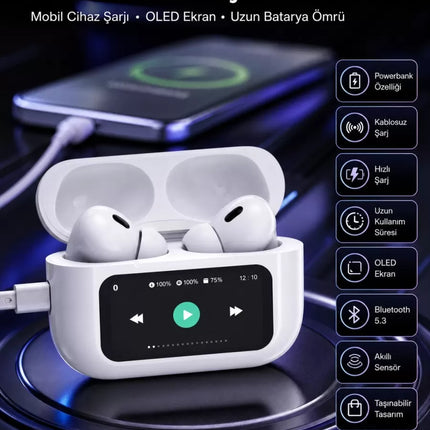 Kulak İçi Bluetooth Kulaklık Ekranlı Müzik Dinleme Çağrı Cevaplama Siyah Yeni Nesil