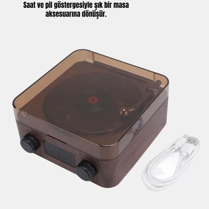 Stereo Bluetooth Hoparlör – Gece Lambalı ve Saat Göstergeli Yeni Nesil