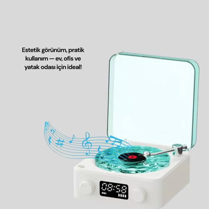 Dekoratif Gece Işıklı Bluetooth Hoparlör – Zaman ve Pil Ekranlı