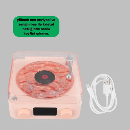 Retro Kristal Netliğinde Ses – Gece Işıklı Retro Bluetooth Hoparlör Yeni Nesil