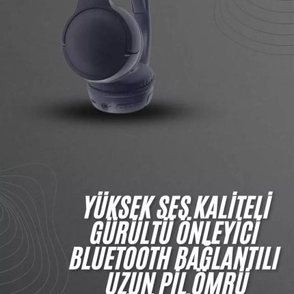 Kablosuz Bluetooth Kulaklık Kulak Üstü Ayarlanabilir Uzun Ömürlü