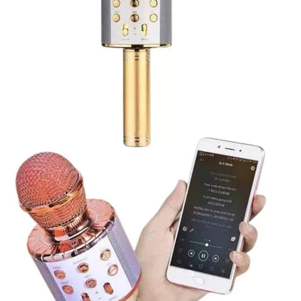 Bluetooth Hoparlör USB AUX SD Kart Kaoroke Mikrofon Uzun Pil Ömrü