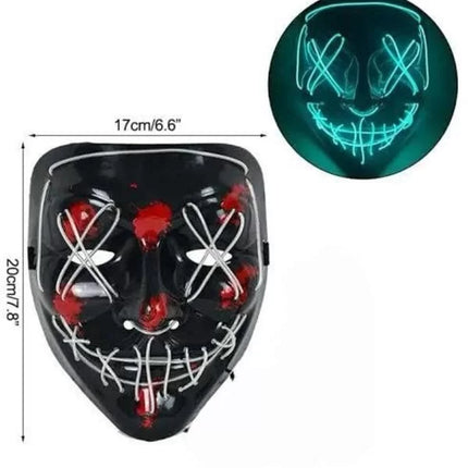Hallowen Parti Maskesi Neon Led Işıklı Maske 3 Modlu Cadılar Bayramı Maskesi