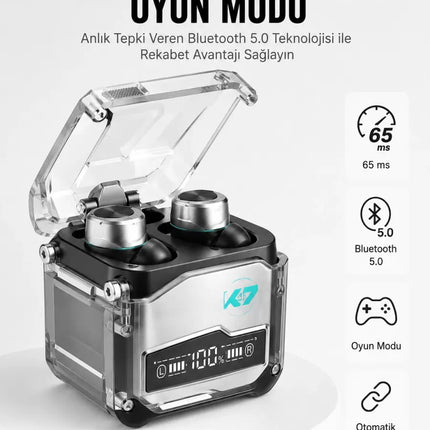 Oyuncu Kulaklığı Yeni Mekanik Kablosuz Kulaklık İos Android Uyumlu