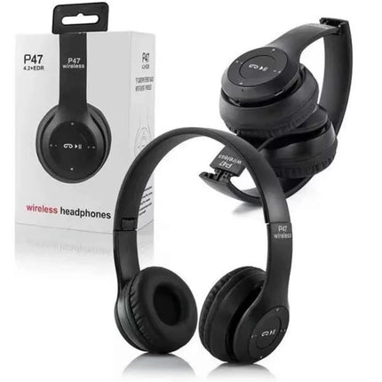 Bluetooth Kablosuz Kulaklık Siyah Wireless 5.0 Kulak Üstü Uzun Pil Ömrü