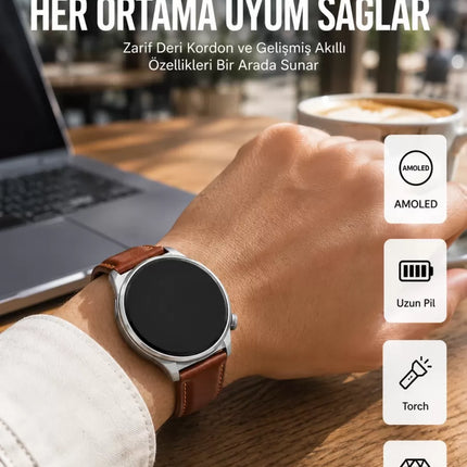 AMOLED Ekranlı 10 Gün Kullanım Süreli Torch Özellikli Akıllı Saat Yeni Nesil