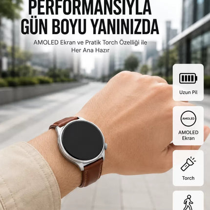 10 Gün Şarj Dayanımı Sunan AMOLED Ekran Akıllı Saat Yeni Nesil