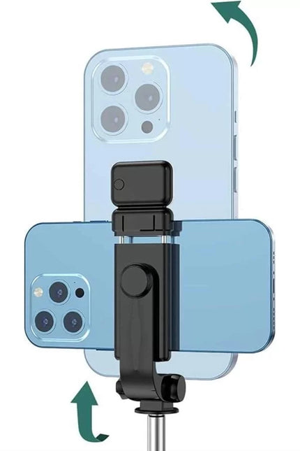 Tripod Selfie Çubuğu Bluetooth Kumandalı Kablosuz Led Işıklı