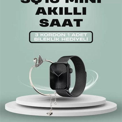 SQ-16 Mini Series 10 Akıllı Saat – 3 Kordon + Hediye Bileklik