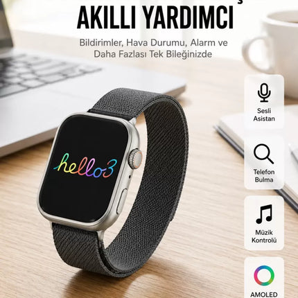 Android ve İOS Uyumlu Uyku ve Sağlık Takibi Yapabilen 3 Kordonlu Akıllı Saat