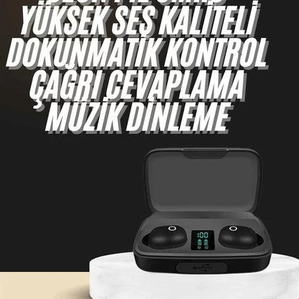 Kablosuz Dijital Göstergeli Çağrı Cevaplayabilen TWS 5.0 Bluetooth Kulaklık