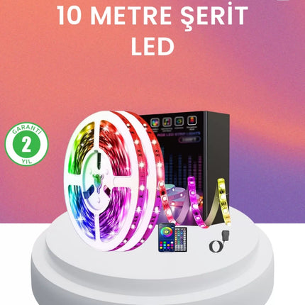 10 Metre Telefon Kontrollü Smart Şerit Led USB RGB Kumandalı