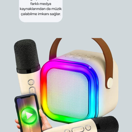 Bluetooth 5.0 Destekli Kablosuz Karaoke Hoparlör