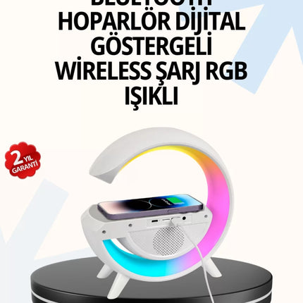 15W Hızlı Şarj Destekli LED Atmosfer Işığı ve Alarm Fonksiyonlu Lamba