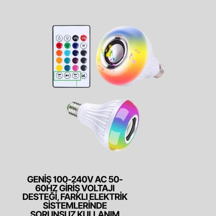 Akıllı LED Ampul – E27 Uyumlu ve Müzik Çalarlı Tasarım