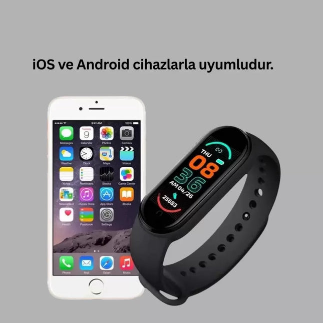 TPU ve Silikon Kordonlu Akıllı Bileklik – 20 Gün Bekleme Süresi Yeni Nesil