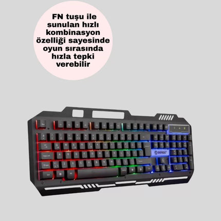 RGB Aydınlatmalı Oyuncu Klavye Mouse – Mekanik Hissiyat, Maksimum Kontrol