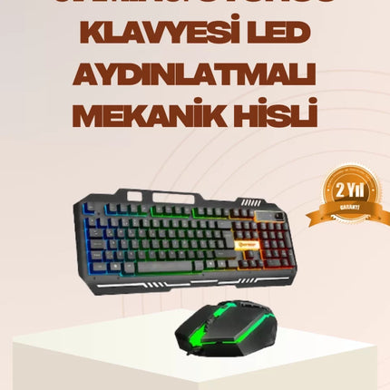 Mekanik LED Gaming Klavye Mouse Seti – Yüksek Tepki ve Ergonomi