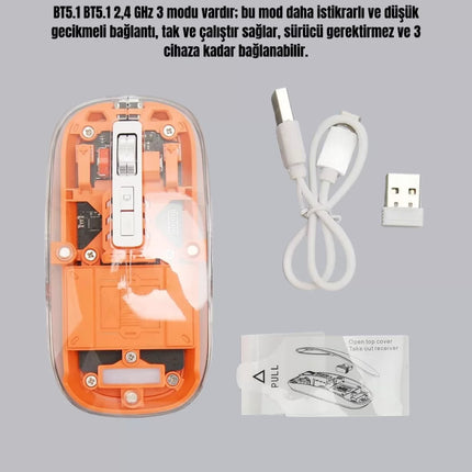 Çift Modlu Fare – USB Alıcılı ve Bluetooth Bağlantılı