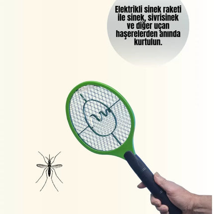 Çocuk ve Evcil Hayvan Dostu Elektrikli Sinek Raketi | Güvenli Kullanım Yeni Nesil