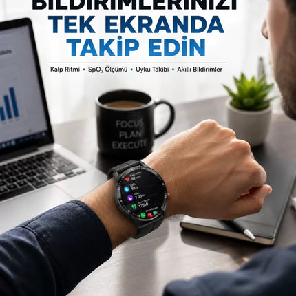 Akıllı Saat Yeni Model Sesli Asistan Bildirim Görme Bluetooth Bağlantılı Müzik Dinleme