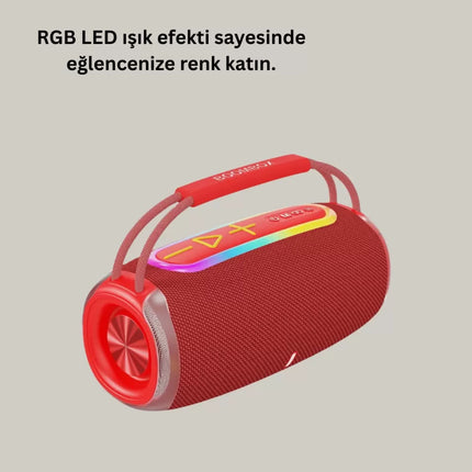 20W Kablosuz Bluetooth Hoparlör RGB Işık Efektli USB/SD/AUX Destekli