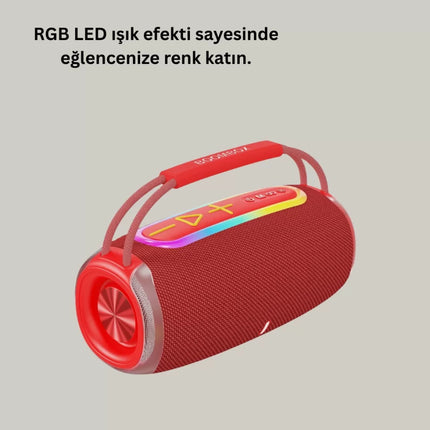 Suya Dayanıklı 20W RGB Hoparlör Bluetooth, USB, SD Kart ve AUX Girişli