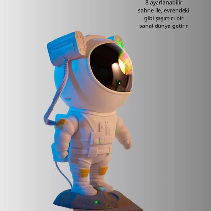 Astronot Yıldız Projeksiyon Lambası 8 Efektli Uzaktan Kumandalı Gece Işığı