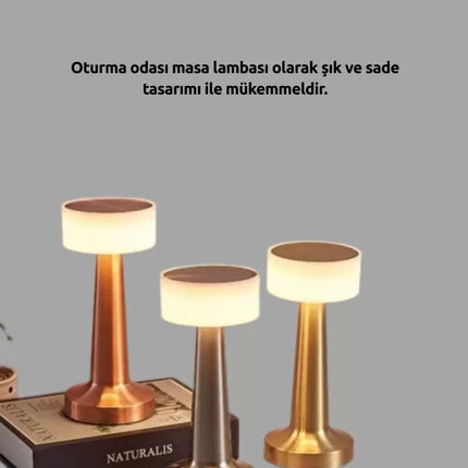 3 Kademeli Dokunmatik Başucu Lambası Pil ile Sağlam Kablosuz Tasarım