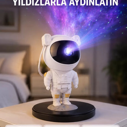 Astronot Projeksiyon Lambası Bluetooth Müzikli ve Uzaktan Kumandalı