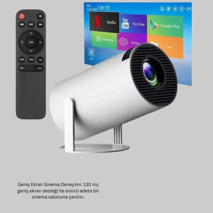 Full HD 4K Destekli Akıllı Projeksiyon – 130 inç Ekran, Uzun Ömürlü Ampul ve Çoklu Giriş