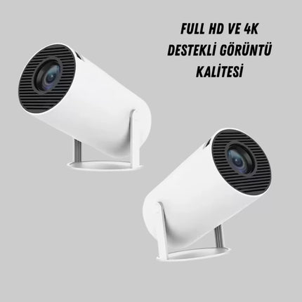 4K Destekli Full HD Projeksiyon Cihazı – 130 inç Geniş Ekran, WiFi ve HDMI Bağlantılı