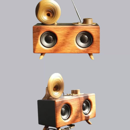Retro Gramofon Tasarımlı Bluetooth Hoparlör – 3D Stereo Ses, 1800 mAh Batarya