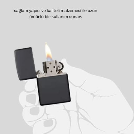 Metal Gövdeli Tasarım Çakmak Mat Yüzeyli ve Ergonomik Tutma Özellikli