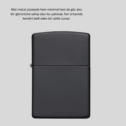 Metal Gövdeli Tasarım Çakmak Mat Yüzeyli ve Ergonomik Tutma Özellikli