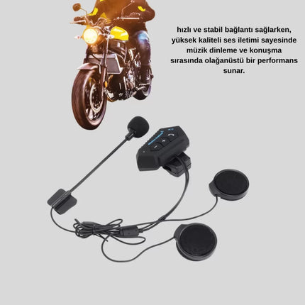 Motosiklet Kaskı İçin Bluetooth Kulaklık – Kablosuz, Mikrofonlu, Gürültü Azaltmalı BT22