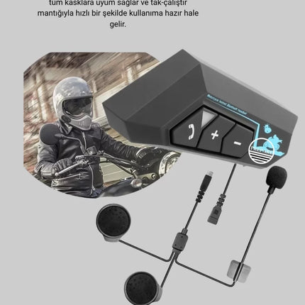 BT22 Kask Bluetooth Kulaklık 5.0 Gürültü Engelleyici ve Eller Serbest Kullanım