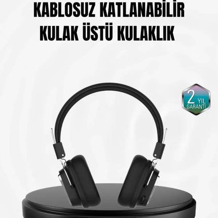 Kablosuz Bluetooth Kulak Üstü Kulaklık Kristal Ses Kalitesi ve Ergonomik Yapı