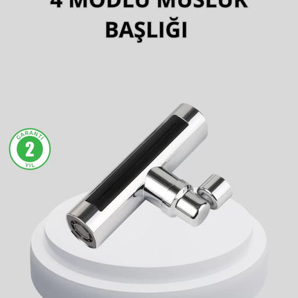 360° Dönebilen Musluk Başlığı 4 Fonksiyonlu Su Tasarruflu ve Dayanıklı