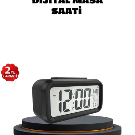 Sensörlü Dijital Masa Saati Alarm ve Sıcaklık Göstergeli