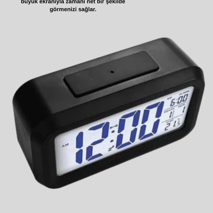 Sensörlü Dijital Masa Saati Alarm ve Sıcaklık Göstergeli