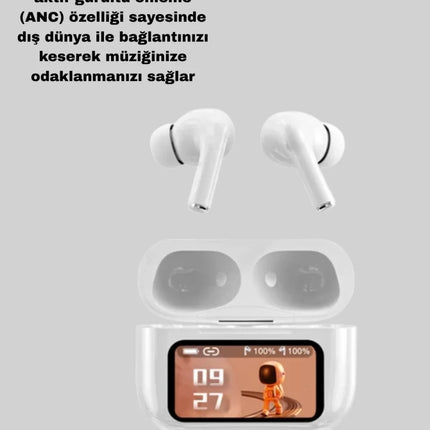 ANC Bluetooth Kulaklık – Dokunmatik, Powerbank Kutulu, Akıllı Sensörlü