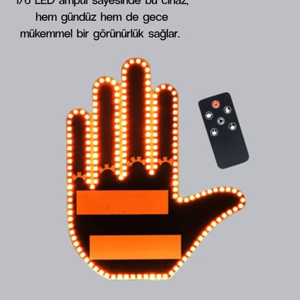 El Hareketiyle Kontrol Edilen 176 LED Amber Güvenlik Lambası