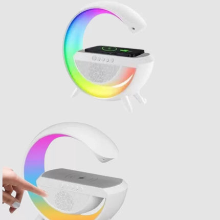Kablosuz Şarjlı Bluetooth Hoparlör ve Gece Lambası – NFC, FM Radyo, RGB Işık